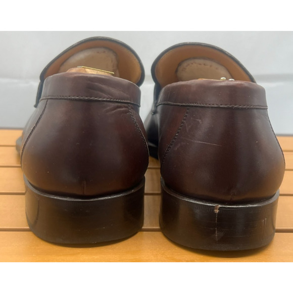 MAGNANNI Brown horsebit Stitching Low Cut Penny Loafer Shoes Size 10.5D